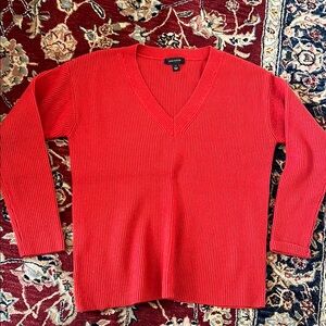 Ann Taylor red v neck sweater